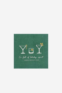 Table Linen Accessories: Holiday Spirit Christmas Cocktail Napkins