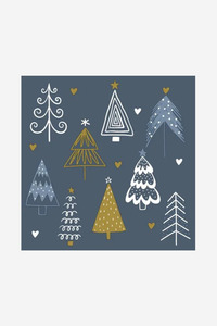 Kitchen Accessories: Fun Trees Blue - Dinner Napkins