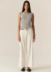 Luca Knit Tank - White/Ink