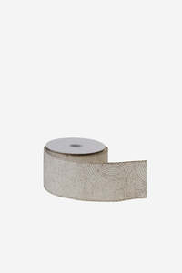 Ribbon - Cream with Gold Design