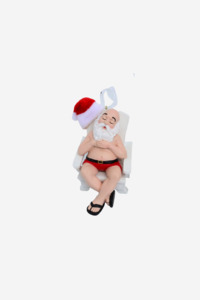 Christmas Decorations: Mr Claus On Beach Chair