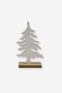 Christmas Decorations: Standing Glossy Tree - Short White