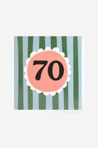 Caroline Gardner: Age 70 Green Blue Stripe - Gift Card