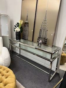 Hall Tables: Janssen Hall Table Silver Stainless Steel