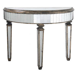 Mirrored Half Round Hall table