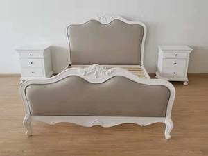 French Country Upholstered Superking Size Bed+ 2 Bedside Table