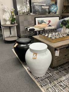 Side End Tables: Lombok Stella White Table