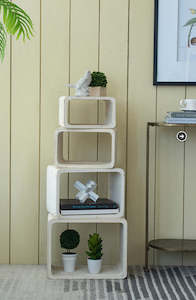 Side End Tables: Set/4 Square Shelf Set