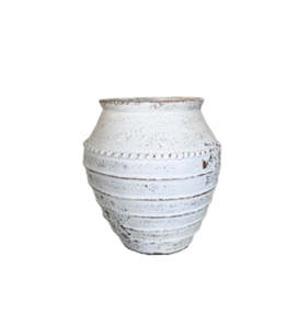 Vases Jugs Jars: Lombok Pot Mia Antique Whitewash S 38x40cm