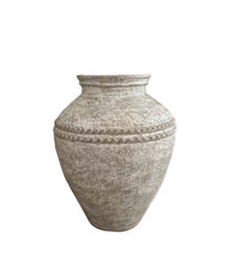 Vases Jugs Jars: Lombok Urn Beaded Rustic White S 40x50H