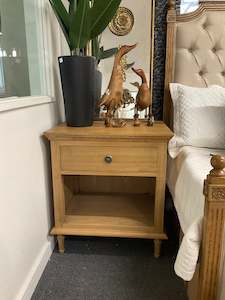 New Arrival: Caroline French Oak 1 Drawers Bed Side Large  Natural