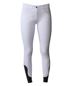 Equestrian: BREECHES "LAURA" MEMORY GRIP- WHITE