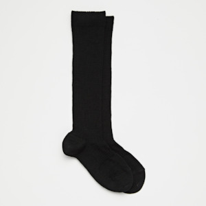 MENS Merino Wool Plain Knee High Socks | Man BLACK