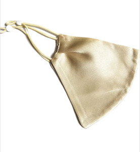 Accessories: SILK MASK- CHAMPAGNE