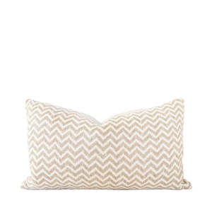 Homewares: GILDA RECTANGLE CUSHION AND FEATHER INNER- CREAM NATURAL