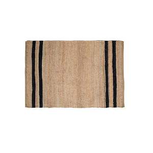 DOORMAT NATURAL SISAL WITH BLK STRIPES 100% JUTE 60X90