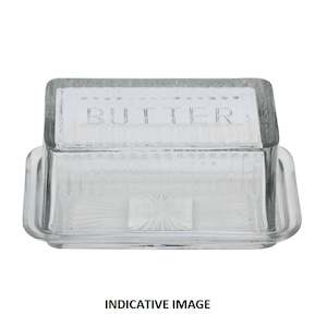 Dining: FRETTE GLASS BUTTER DISH