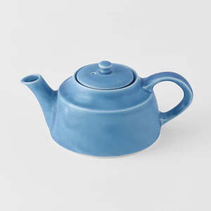 Dining: Low Style Teapot in Dry Blue