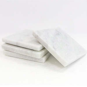 MARBLE SQUARE COASTERS WHITE - SET OF 4
