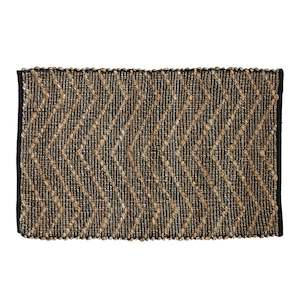 Accessories Decor: ZIGGY JUTE/COTTON DOORMAT- BLACK/NATURAL 60X90