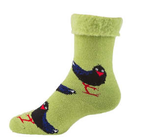Pukeko Bed Socks With Non Slip Feature