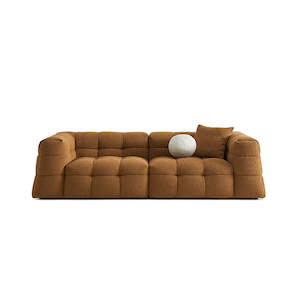MILO 3 Seater Fabric Sofa | Orange Brown