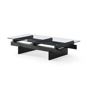 NEO Coffee Table | Tempered Glass | Black