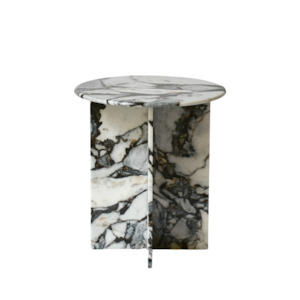 Side Table: IRIS | Side Table | Natural Marble | Ocean Storm
