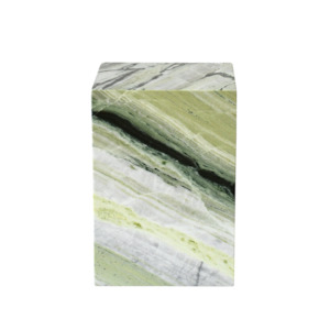 CUBI Plinth | Side Table | Natural Marble | Shangri-La Green