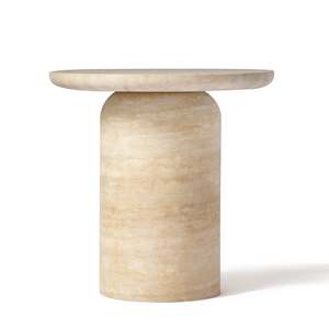 Side Table: SOREN Side Table | Natural Travertine | Beige