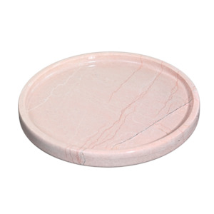 Accessories: Round Marble Tray | Cream Rose
