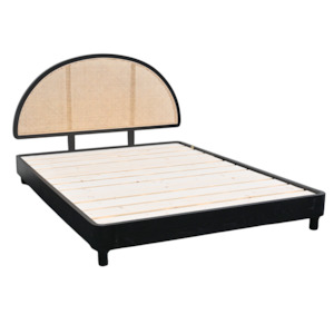 Products: ARCO Queen Bed | Rattan | Solid wood | Black