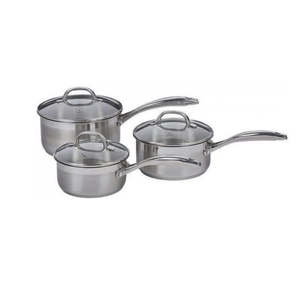 Cookware: Swiss Diamond Premium Steel Saucepan Set - 3 Piece