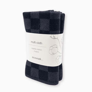 Ecovask Multi Cloth - 2 Pack - Poppy Seed Chequer