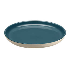 Dinnerware: Emile Henry Large Plate - 25cm - Blue Flame / Ivory