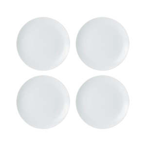 Mikasa Chalk 4-Piece Porcelain Side Plate Set - 21cm - White