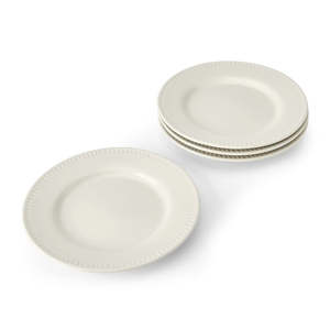 Dinner Sets: Mikasa Cranborne Stoneware 4 Piece Side Plate Set - 21cm- Cream