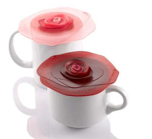 Charles Viancin Rose Drink Cover Pink/Dark Red Set of 2 - 10cm