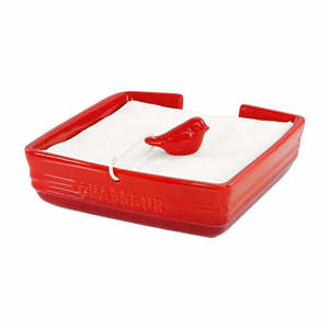 Chasseur La Cuisson Stoneware Serviette Holder with Bird Weight