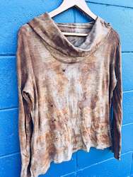 Merino Wool: Liquid Amber, Lichen & Gum Cowl Neck - Merino L