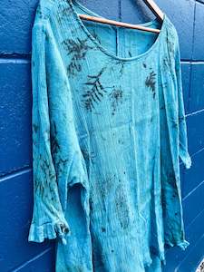 Plant Dyed Larger Sizes: Wild Blue dress/top ~ Cotton 22/24