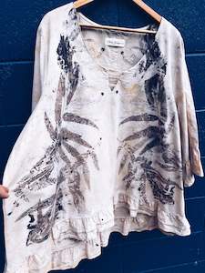 Plant Dyed Larger Sizes: Eucalyptus top ~ Linen ~ 26