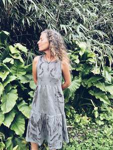 Botanical Grey dress ~ Cotton ~ S/M