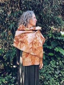 Plant Dyed Merino Wool: Wool Blanket Wrap/Scarf/Poncho ~ Onion