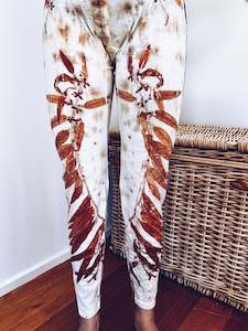 Plant Dyed Larger Sizes: Eucalyptus Leggings ~ Merino ~ XL/16 ~ New