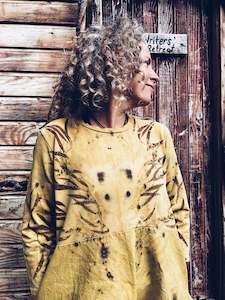 Wild Mustard Dress ~ Cotton ~ M/L