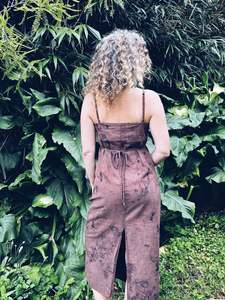 Linen Cotton: Brown Strappy Dress ~ Linen ~ XS/S