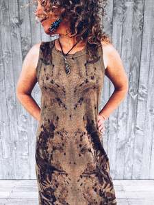 Wild Khaki dress ~ Linen ~ M