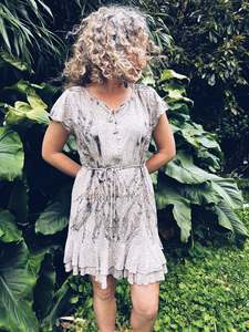 Dusky Pink Leopard Dress ~ L