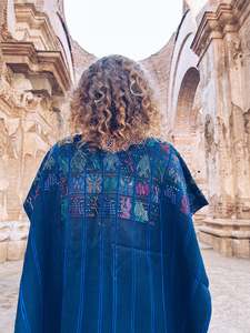 Thread Journeys: Intricate Blue Hupile ~ Santa Catarina Palopó ~ Hand woven
